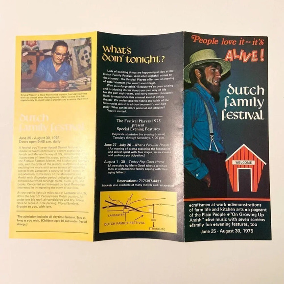 Vintage 1975 Dutch Family Festival Pennsylvania Travel Brochure Souvenir - Picture 7 of 9